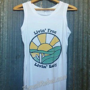 Brokedown Living Free White Tee*